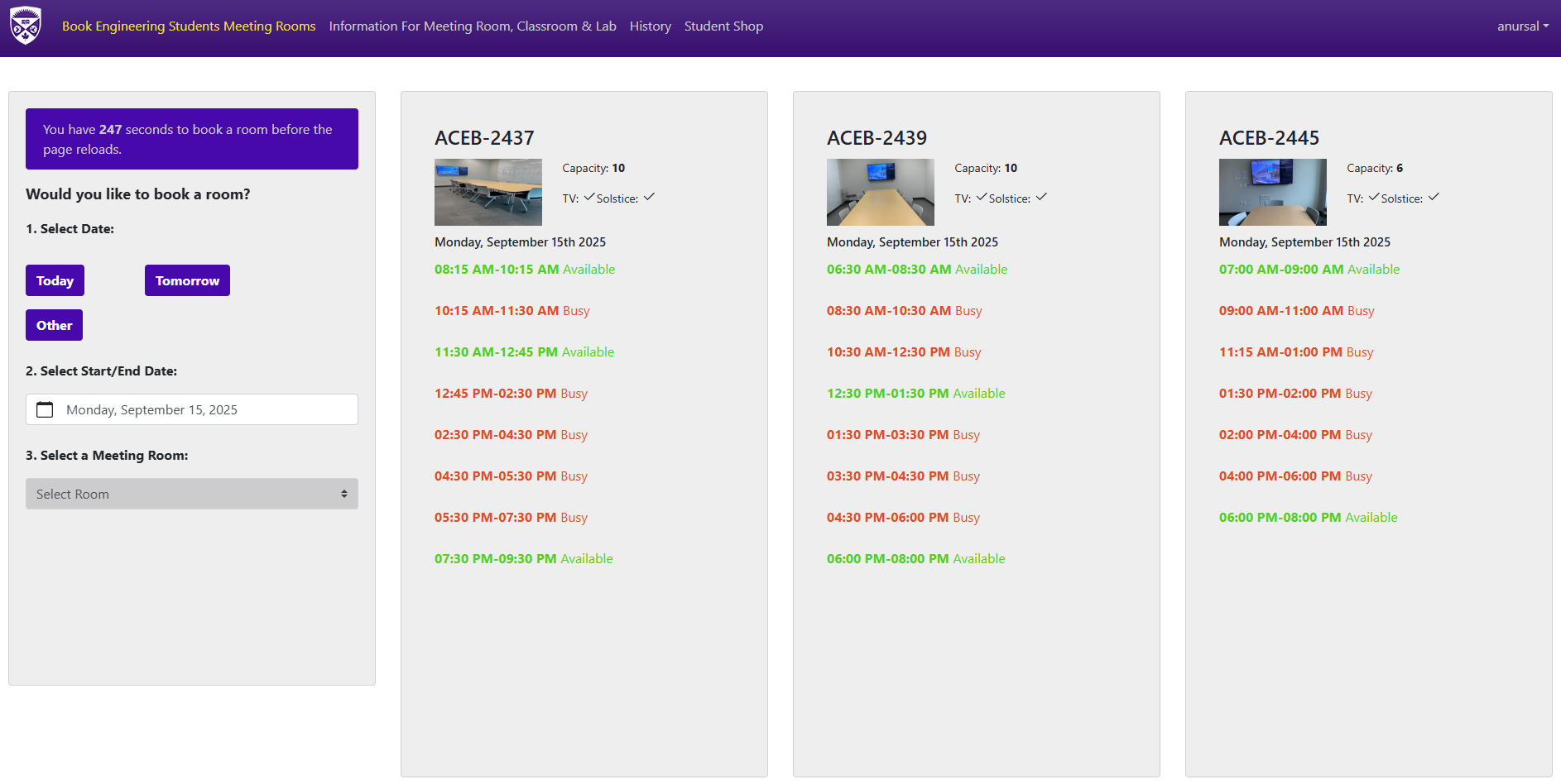 Meeting Rooms Application
